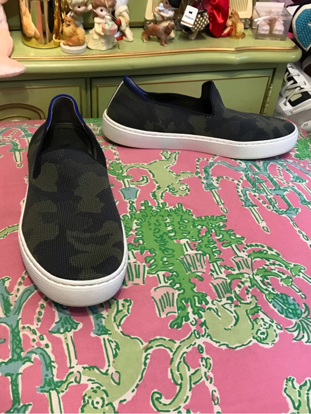 Rothys The Sneaker Forest Camo Slip On Shoes Casual Knit Comfort - Size 8